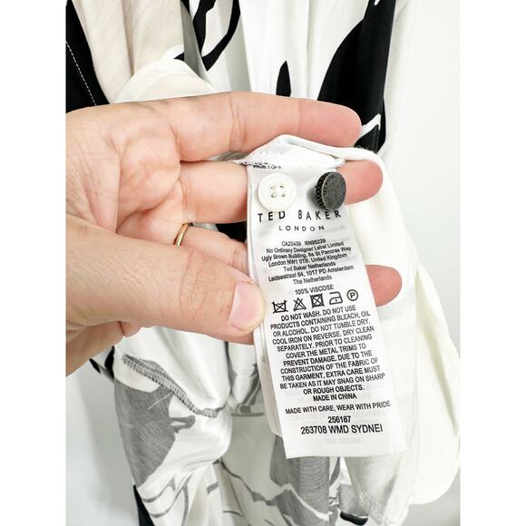 Ted Baker Sydnei Horse Print Long Sleeve Shirtdress Size 2 NEW No Belt - Picture 4 of 6